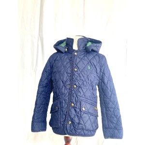 Jacket for Kids Ralph Lauren Blue Size 6 Youth Unisex Detachable Hooded Quilted